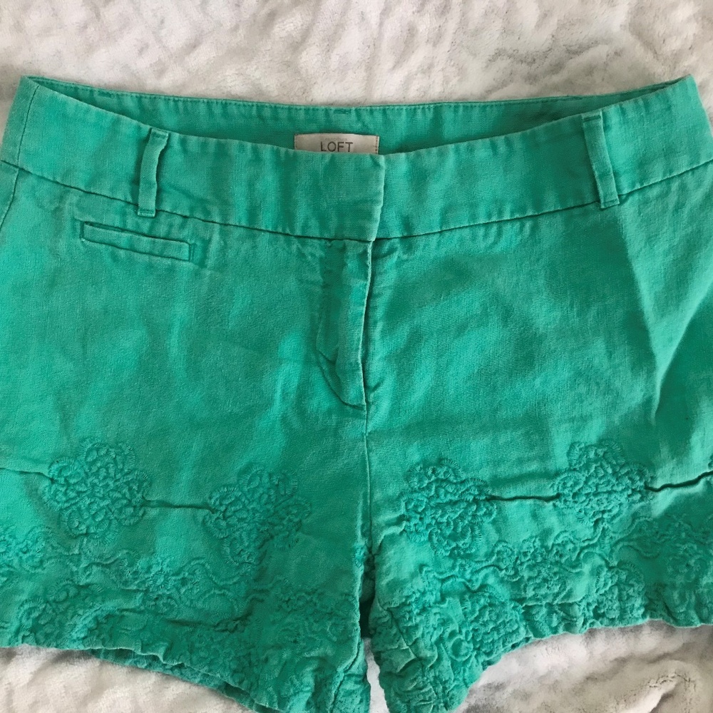 Turquoise pair of LOFT shorts